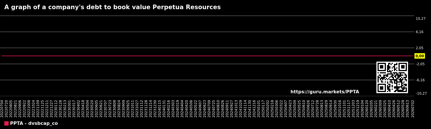 A graph of a company's debt to book value Perpetua Resources